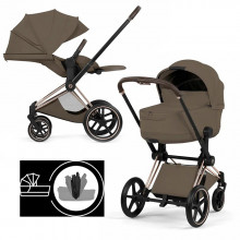 Премиальная коляска Cybex Priam V сложение с люлькой. Характеристики.