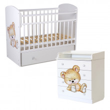 Фея Медвежонок комод 1580 и кроватка 750 
