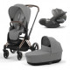 Cybex Priam IV 3 в 1 автокресло Cloud T i-Size Plus цвет mirage grey rosegold